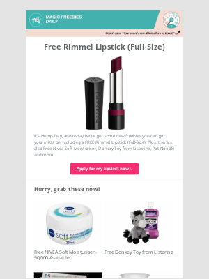 Magic Freebies - Free Rimmel Lipstick (Full-Size)