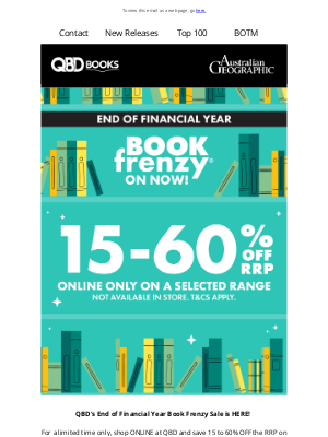 QBD The Bookshop (Australia) - QBD Books: QBD's EOFY Book Frenzy Sale is ON NOW!