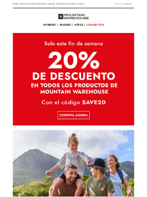 Mountain Warehouse (Spain) - ¡Agarra Un 20% Extra De Descuento En Todo, Ahora!