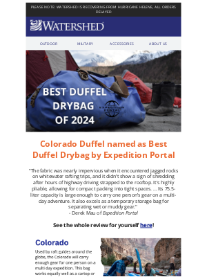 Watershed Drybags - 🎉 Which bag was named Best Duffel Dry Bag of 2024? 🎉