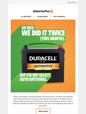 Batteries Plus - Did you miss $15 off auto batteries?