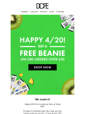 DOPE - Happy 4/20! Free shipping + gift on us