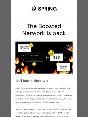 Teespring - 💰Good news. The Boosted Network has evolved. See what's new.