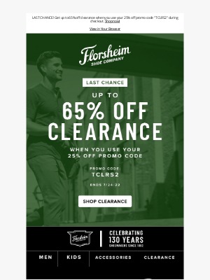 Florsheim Shoes - Last chance for EXTRA SAVINGS. Ends Sunday!