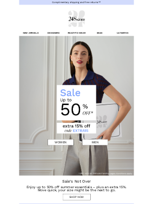 24S - Up to 50% off, and 15% more on top
