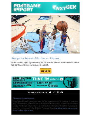 Memphis Grizzlies - Grizzlies vs. Pistons Postgame Report