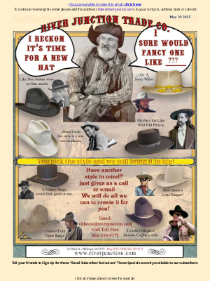 River Junction Trade Co. - Reckon It's Time For a New Hat?