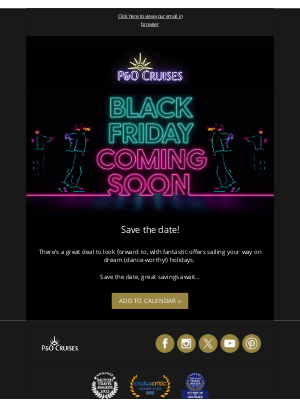 P&O Cruises - Robert, Black Friday is coming soon...