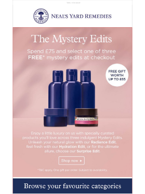 Neal's Yard Remedies - FREE mystery edit when you spend £75