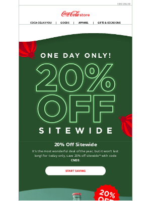 Coca-Cola Store - TODAY ONLY: 20% Off Sitewide! ⏰