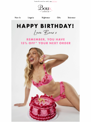 Boux Avenue - Tiffany, don't forget your birthday discount! ✨