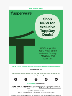 Tupperware - Shop NOW for exclusive TuppDay Deals!