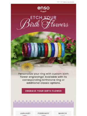 Enso Rings - NEW: Custom birth flower engravings! 🌸🌼