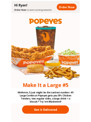 Popeyes Louisiana Kitchen - 🐔 Yep, 5Pc Tenders in the #5 Combo