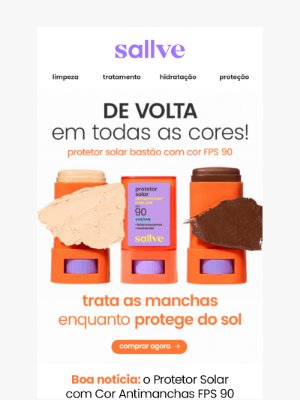 Sallve (Brazil) - Protetor Bastão com Cor DE VOLTA 🌞