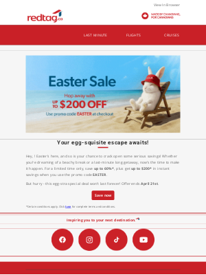 Red Tag Vacations (Canada) - 🐣 Easter deals you’ll want to hop on!