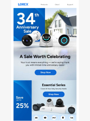 Lorex Technology - Celebrate Our Anniversary with up to 25% off, Thank You for Being Part of the Journey!