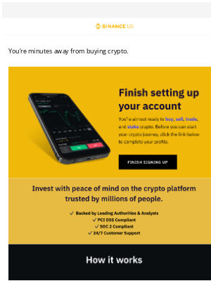 Binance - Reminder: almost done signing up