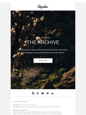 Rapha - The Archive has reopened