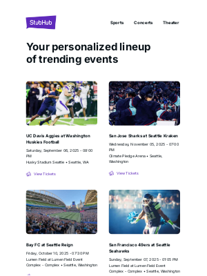 StubHub - Your event lineup: UC Davis Aggies at Washington Huskies Football