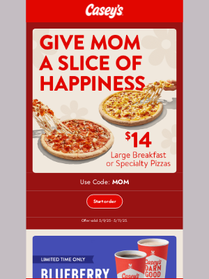 Casey’s General Stores - Moms love pizza too 💖🍕