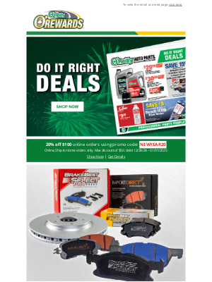 O'Reilly Auto Parts - Start the New Year with Do It Right Deals!