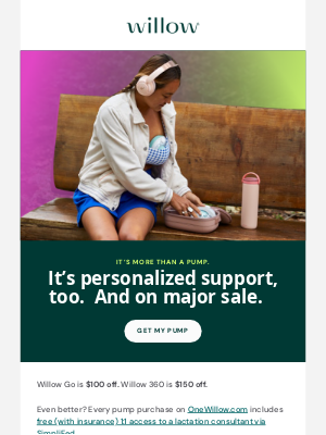 Willow Pump - Up to $150 off Willow pumps + support beyond latching