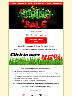furniture today - Last Chance! [Spring Sale for Roger] Get 45% off for a limited time