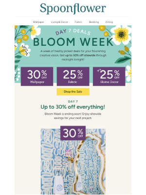 Spoonflower - Bloom Week Day 7 Deals