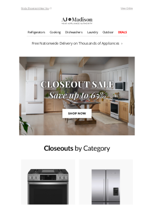 AJ Madison - 🔥 It’s Here: Closeout Sale Starts NOW – Save Up to 65%!