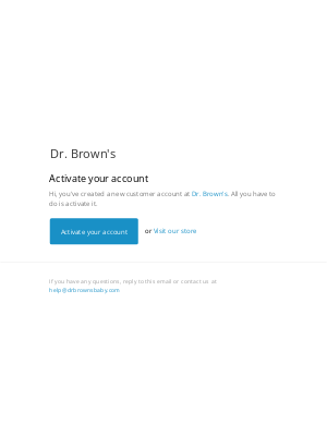 Dr Browns - Customer account activation
