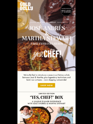 Goldbelly - 📺⭐️ NEW! TV Dinner with Chef José Andrés + Martha Stewart 📺⭐️