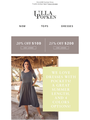 Ulla Popken USA - Spend $200 Save 25%, Spend $100 Save 20%!