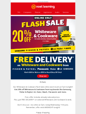 myNoelLeeming (New Zealand) - WHITEWARE & COOKWARE FLASH SALE - ONLINE ONLY