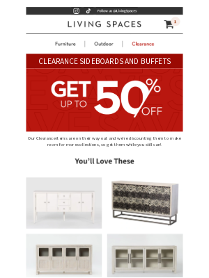 Living Spaces - These Are FINALLY On Clearance: Sideboards & Buffets
