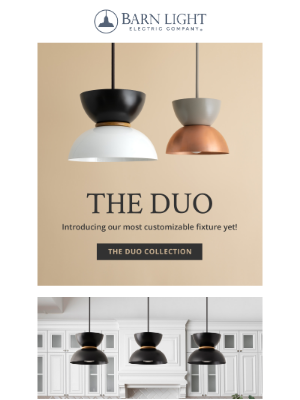Barn Light Electric - NEW COLLECTION! Introducing our most customizable fixture yet.. the Duo!