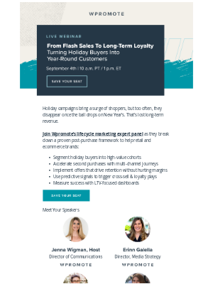 Wpromote - [Join Us Live] Turning Holiday Buyers Into Year-Round Customers