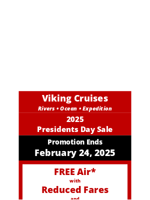 Norwegian Cruise Line - ✈🛳️Frank - ENDS TODAY! Viking Cruises Presidents Day Sale