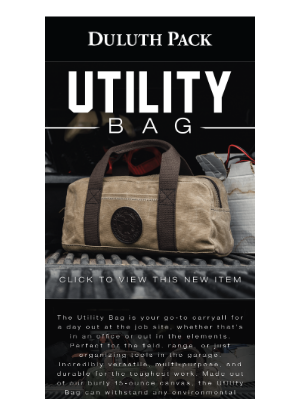 Duluth Pack - New Item Just Landed In Your Inbox
