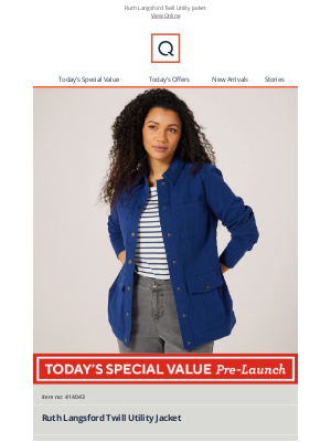 QVC (United Kingdom) - See Today's Special Value Pre-Launch: Ruth Langsford Twill Utility Jacket