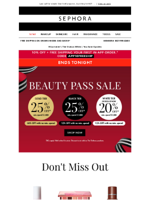 Sephora (Hong Kong) - Shhh...🤫 Our sale ends TONIGHT! You In?