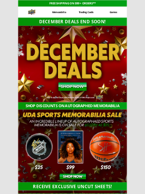 Upper Deck - 🎁 Sports December Deals End Soon!