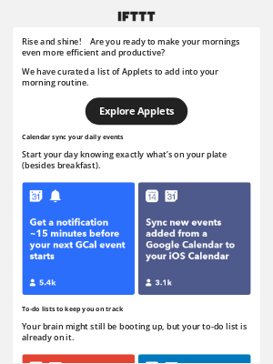 IFTTT - Mornings, but better! ☀️ Automate your way to a smarter routine.