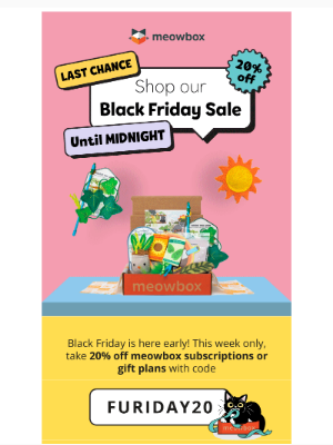 Perfect Black Friday email by Meowbox