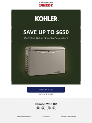 Power Equipment Direct - Up to $650 Off Kohler Standby Generators