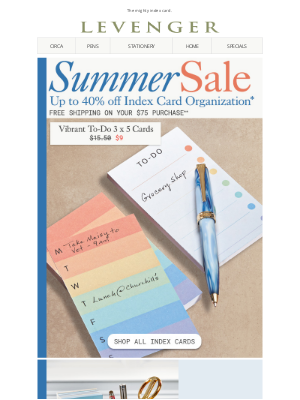 Levenger - Clarity Starts Here: 3x5 Tools Sale + FREE Shipping.