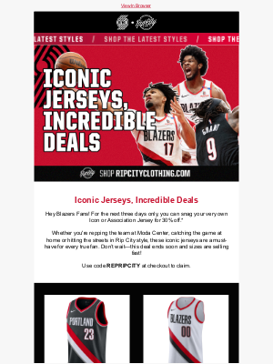 Portland Trail Blazers - 30% off Blazers jerseys