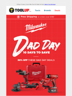 Toolup - 10 New Milwaukee Deals - 10 Days Only