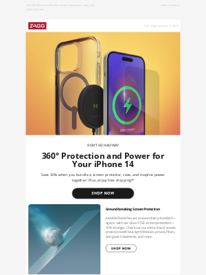 ZAGG - Bundle & Save 30% Off | Get 360° Protection and Power for Your iPhone 14