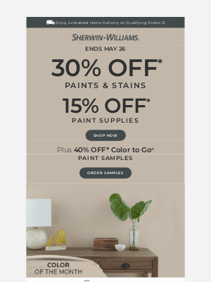 Sherwin Williams - Take advantage of this offer while you still can | You deserve great quality.